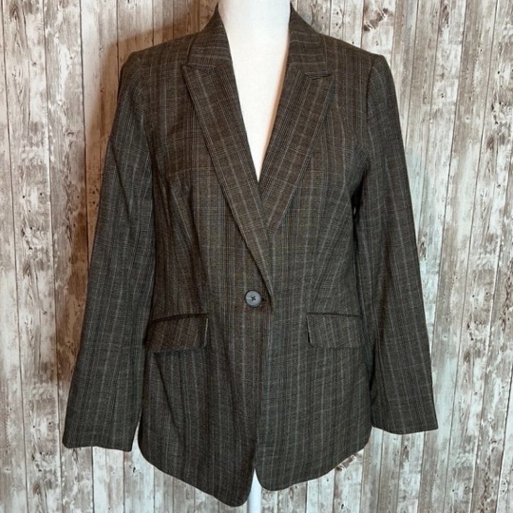 Talbots Brown & Tan Wool Blazer size 4